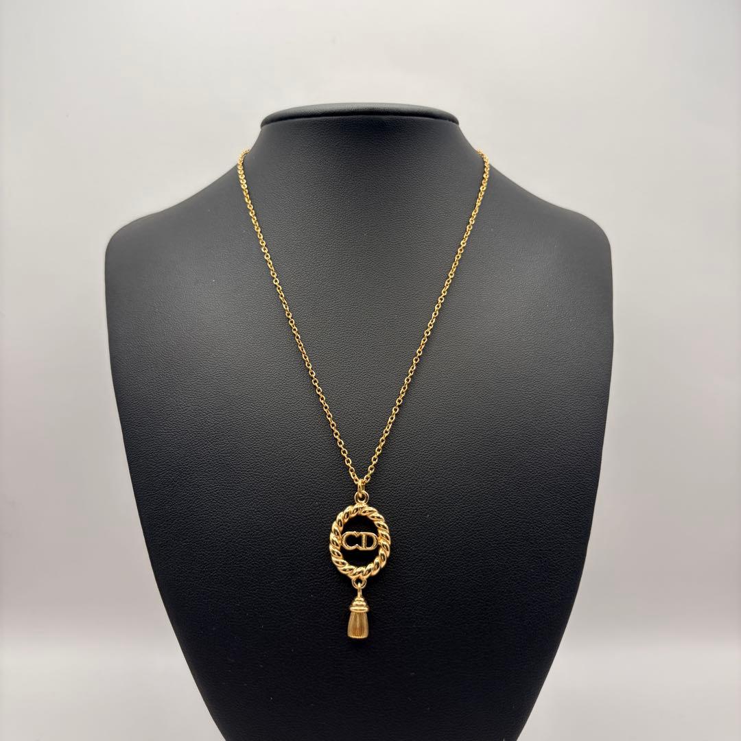 ディオール Dior タッセルデザイン CDロゴ ヴィンテージ ネックレス