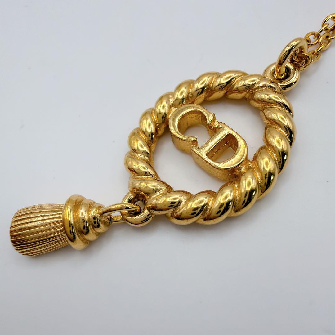 ディオール Dior タッセルデザイン CDロゴ ヴィンテージ ネックレス