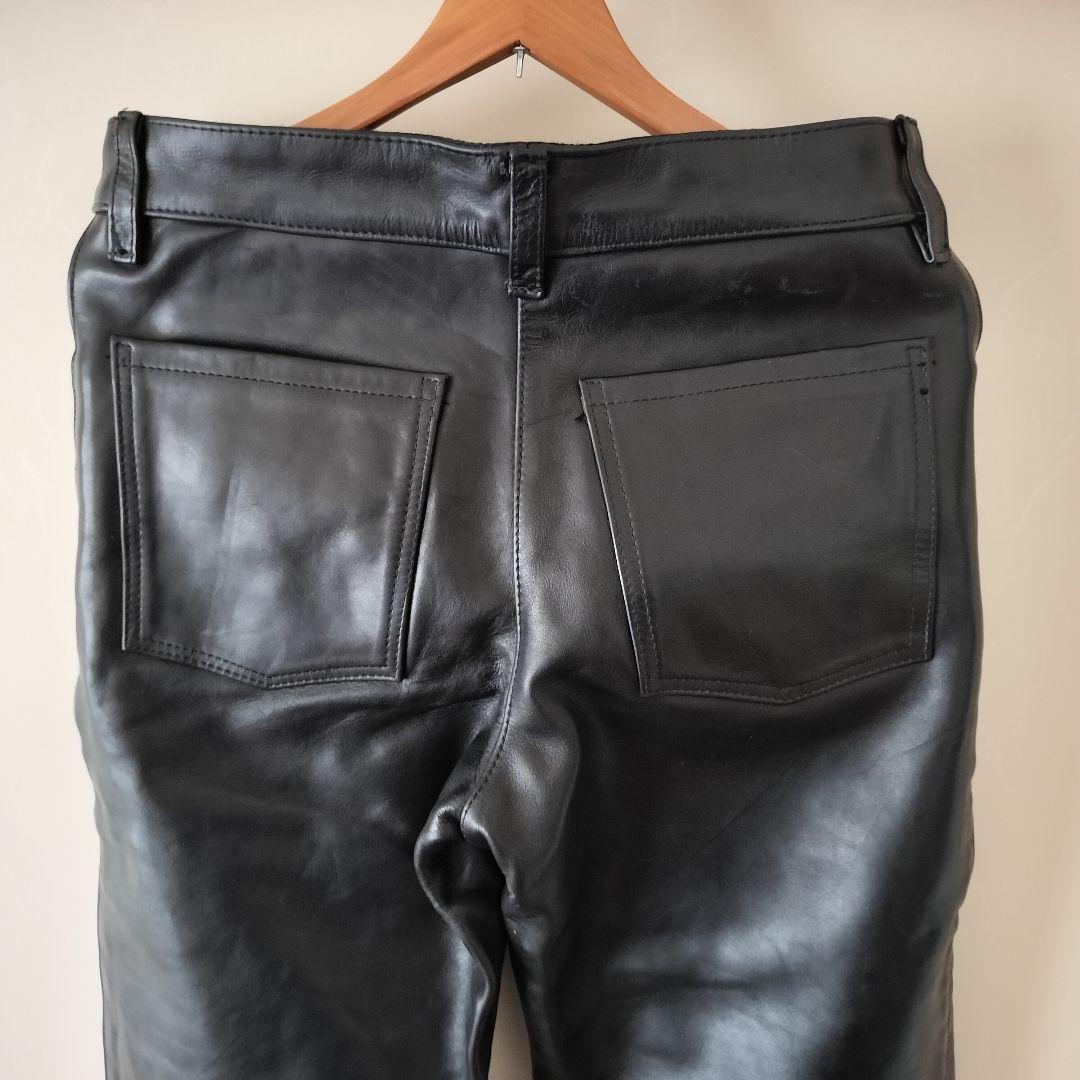VANSON バンソン 33インチ USA製 レザーパンツ W33 ブラック