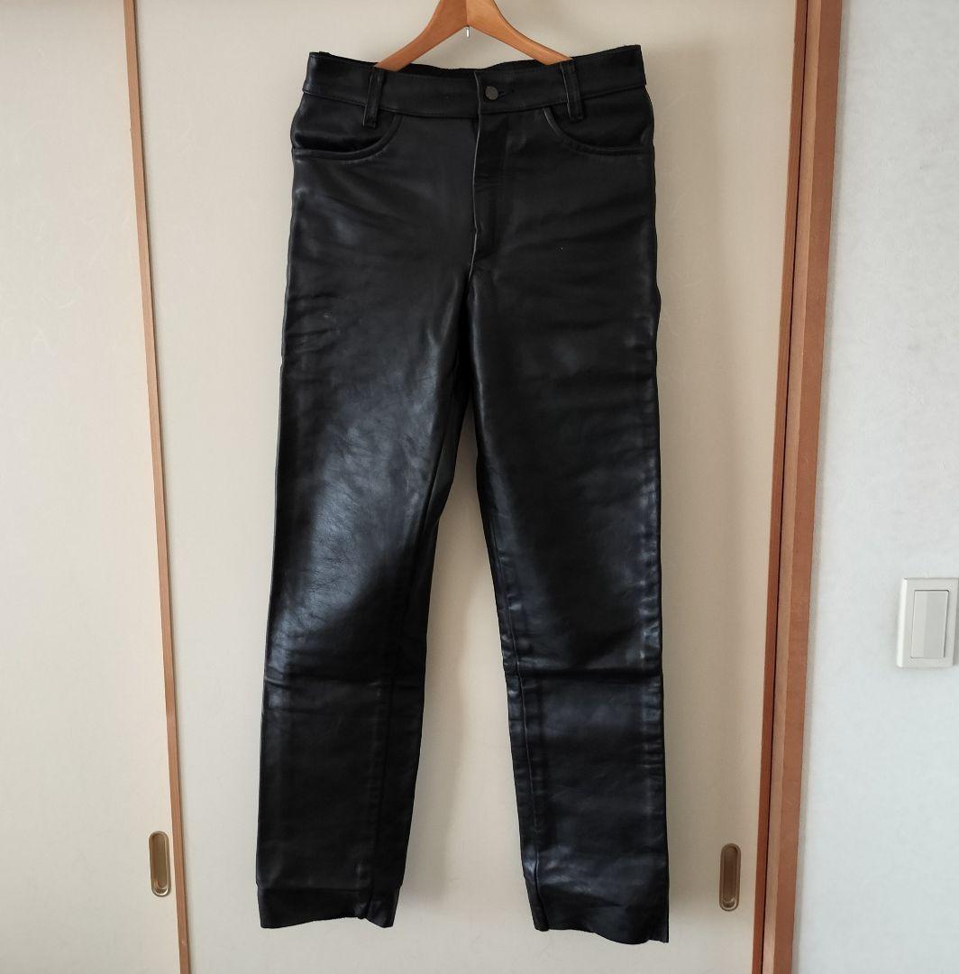 VANSON バンソン 33インチ USA製 レザーパンツ W33 ブラック