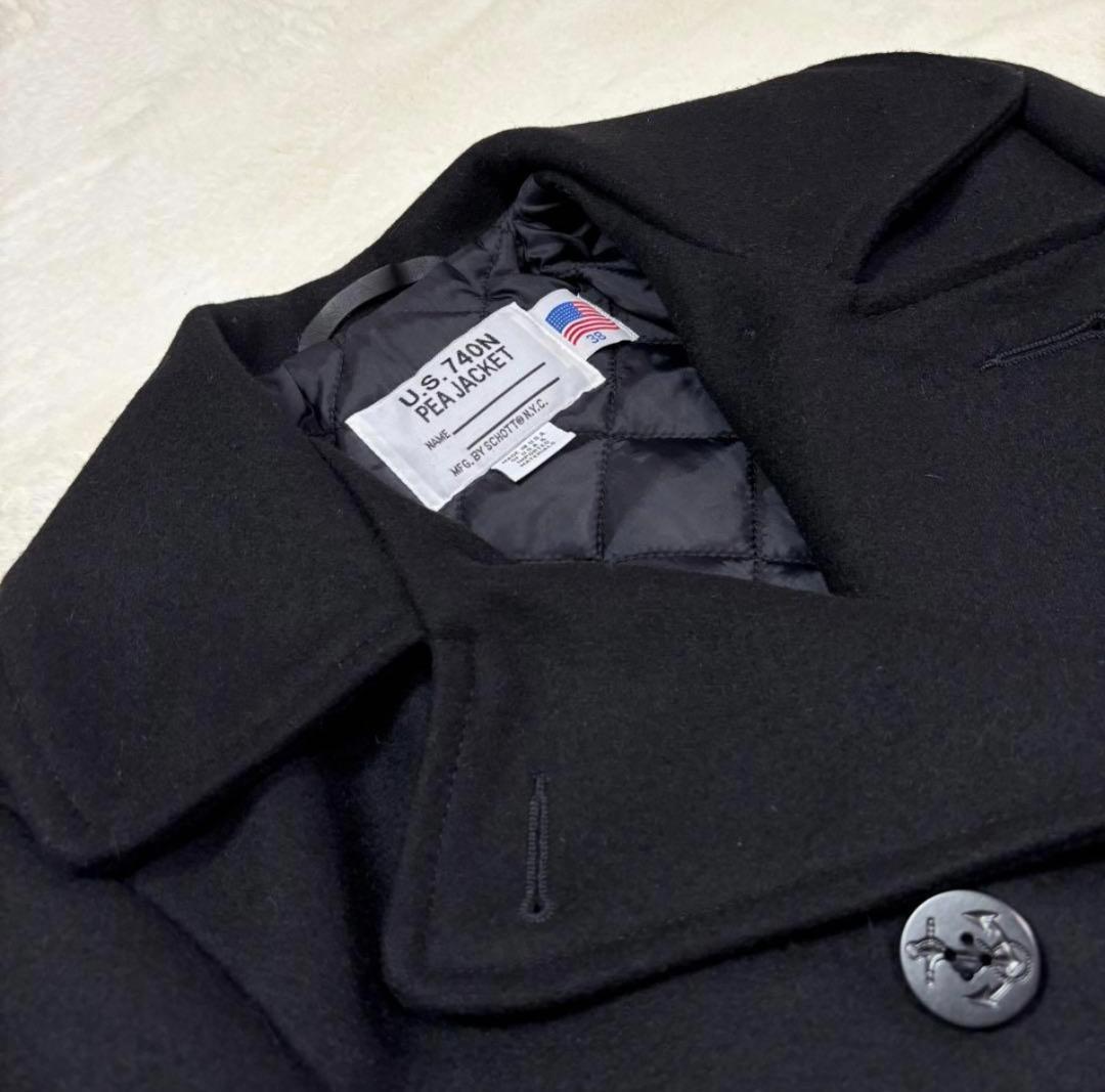 美品Schott U.S.740N ブラック ピーコート 38