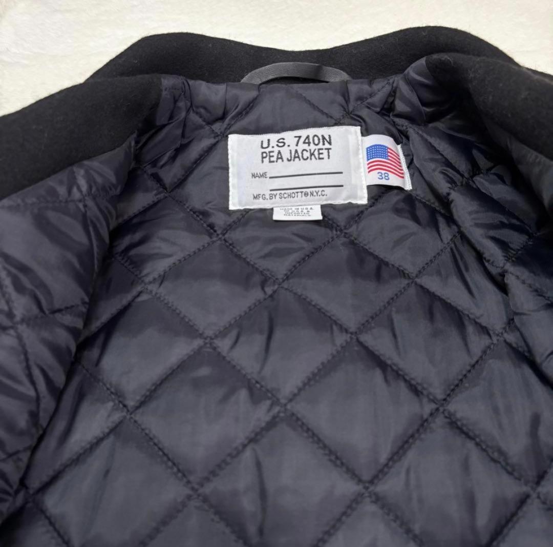 美品Schott U.S.740N ブラック ピーコート 38