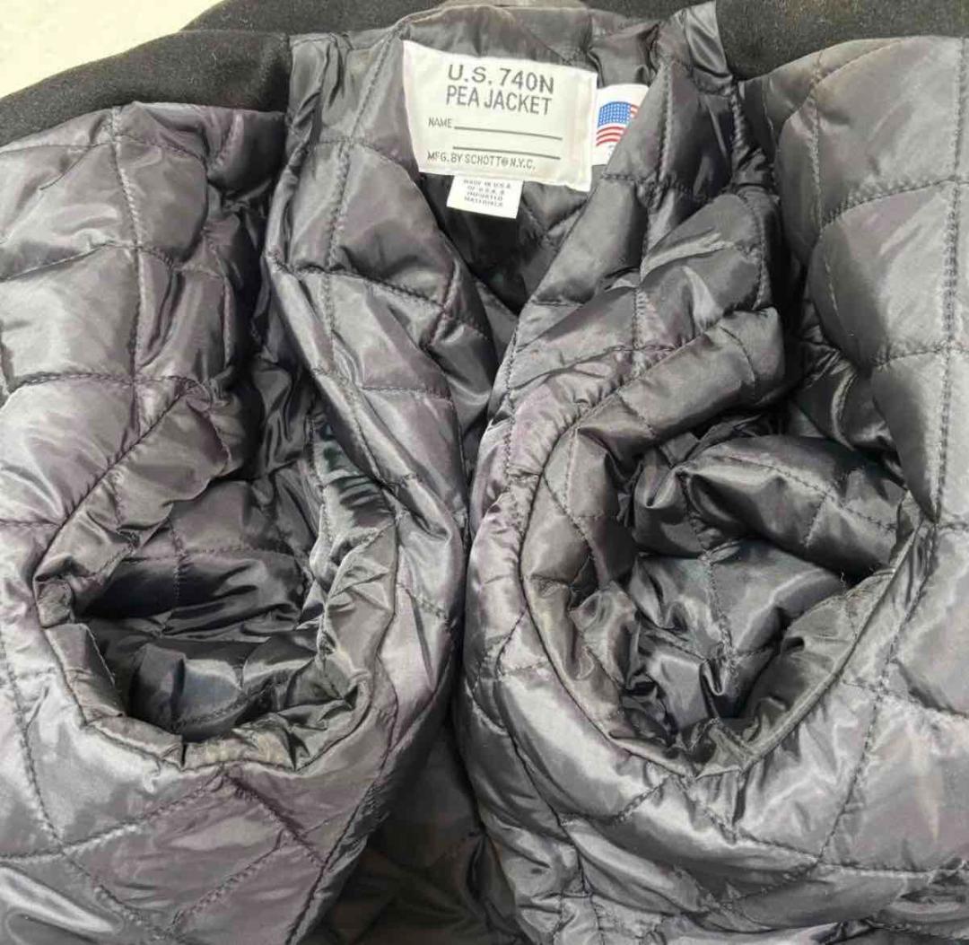 美品Schott U.S.740N ブラック ピーコート 38