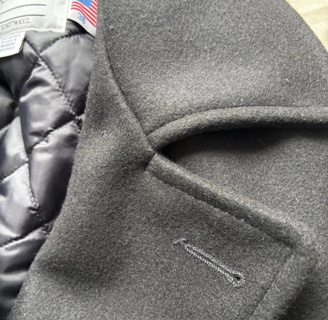 美品Schott U.S.740N ブラック ピーコート 38
