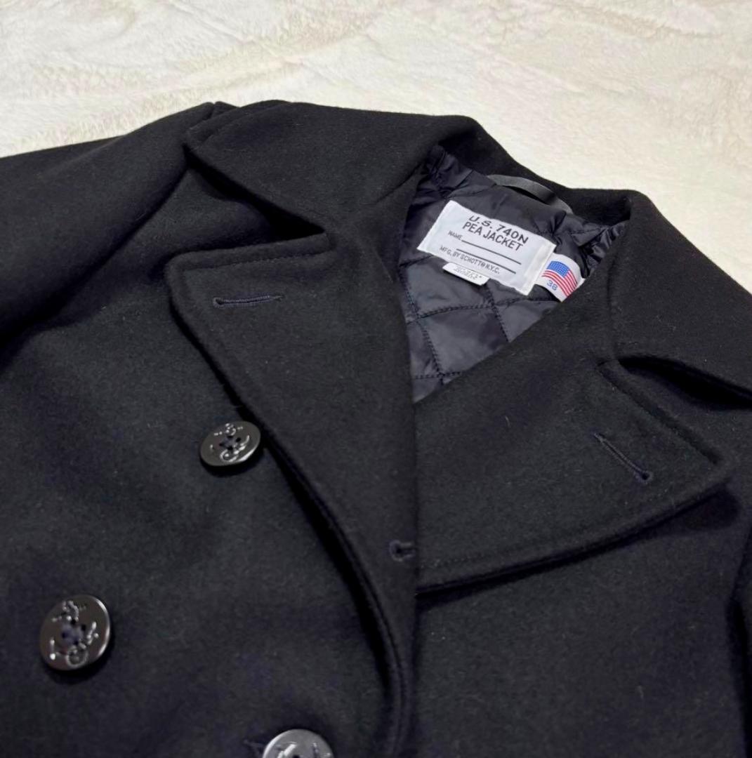 美品Schott U.S.740N ブラック ピーコート 38