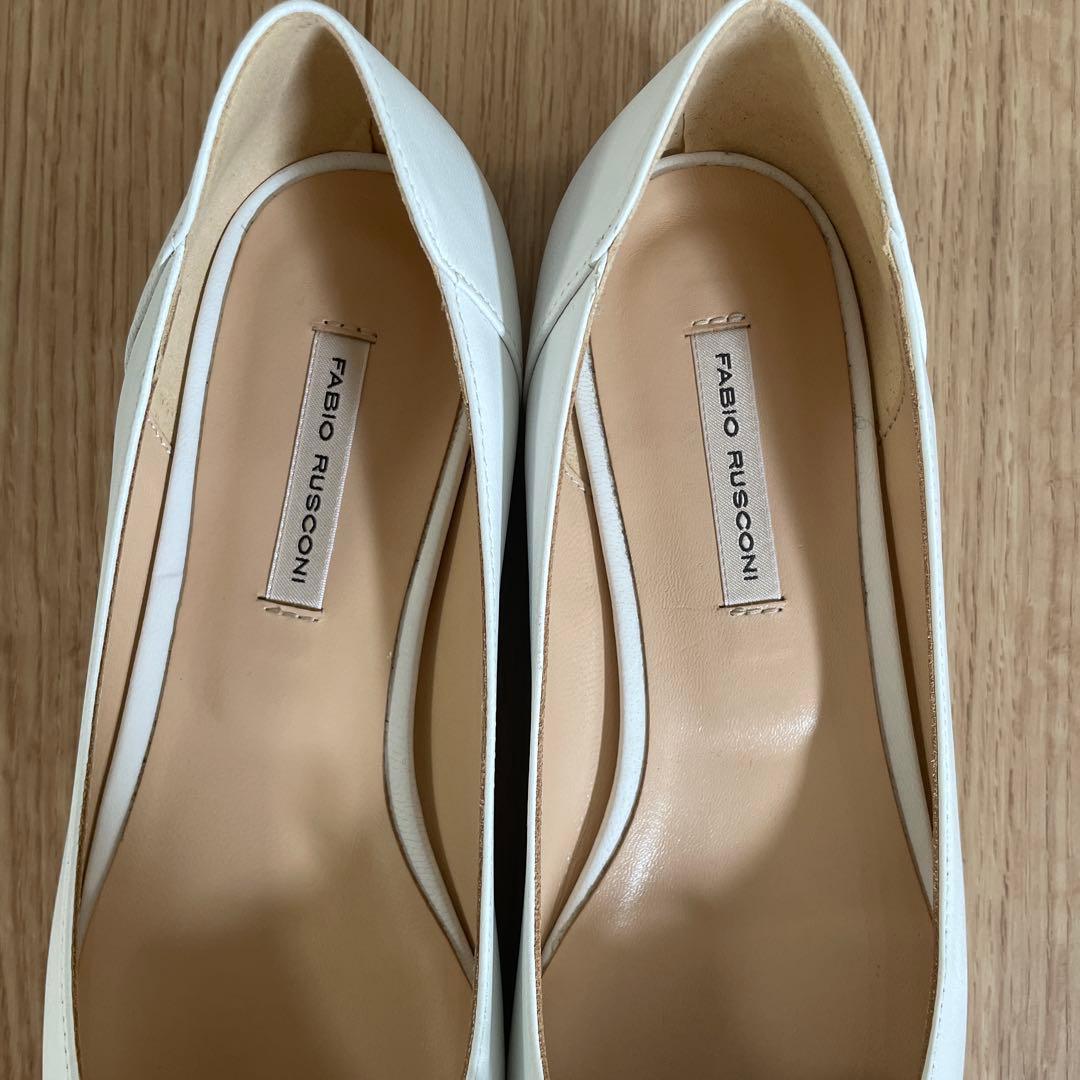 FABIO RUSCONI ホワイトバレエシューズ 36 23cm