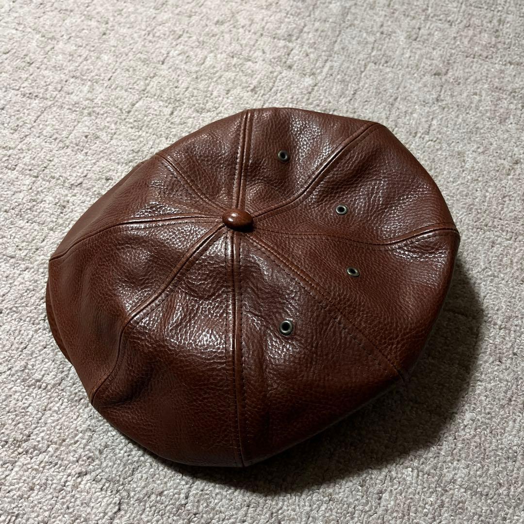 ダークブラウン レザー キャスケット