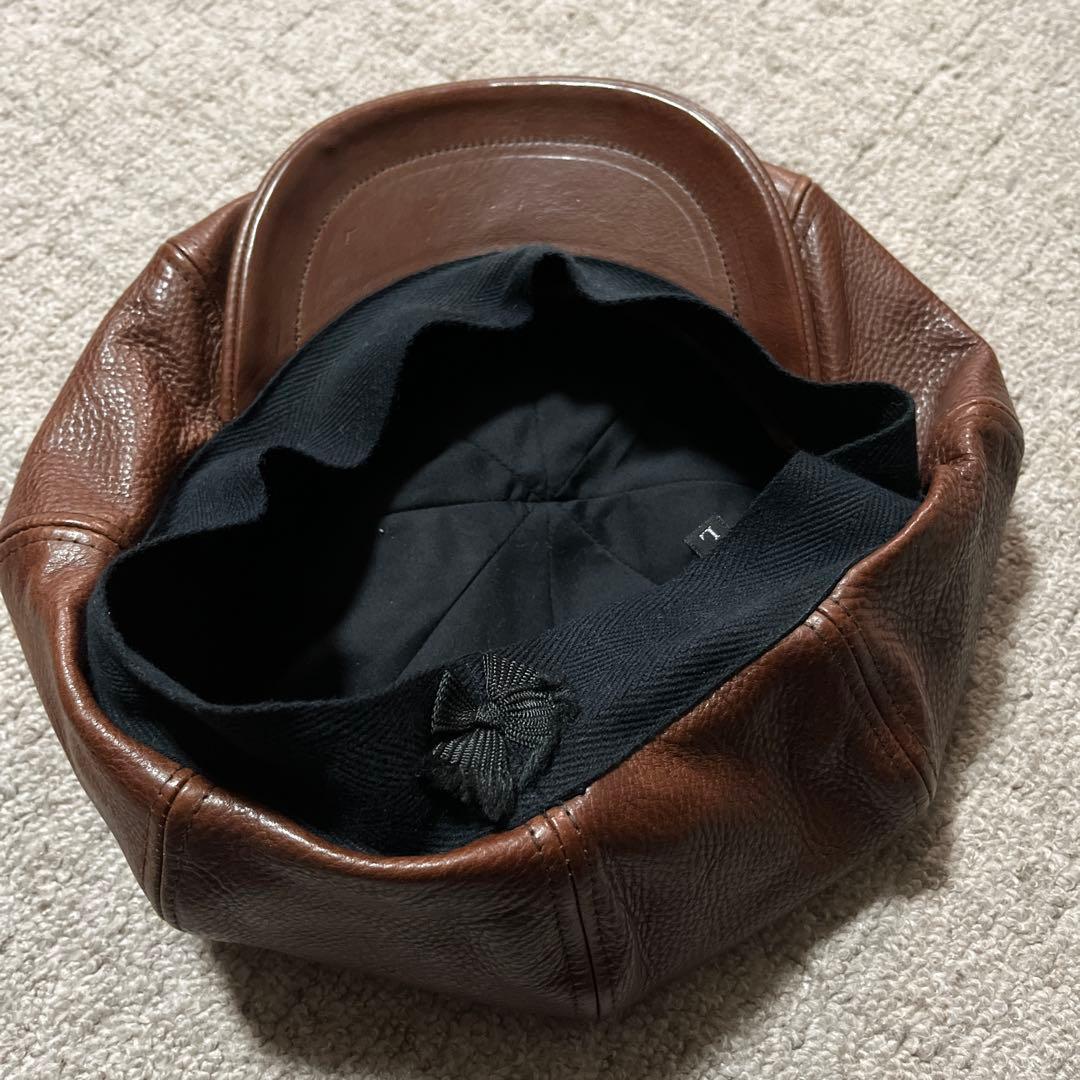 ダークブラウン レザー キャスケット