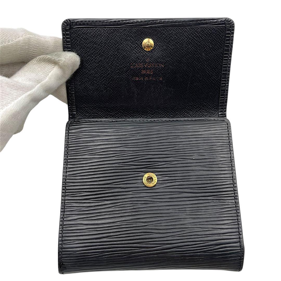 【美品】LOUIS VUITTON ルイヴィトン　折り財布　エピ　黒　ブラック