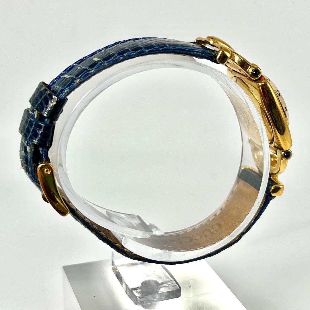 【稼働品】グッチ 6300 L クォーツ 腕時計 ホースビット ゴールド ロゴ