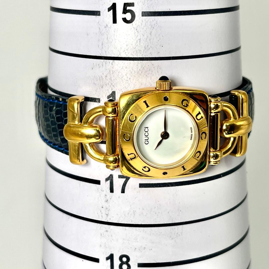 【稼働品】グッチ 6300 L クォーツ 腕時計 ホースビット ゴールド ロゴ