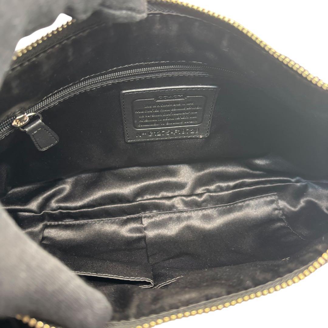 Coach ブラックレザーショルダーバッグ　y2k