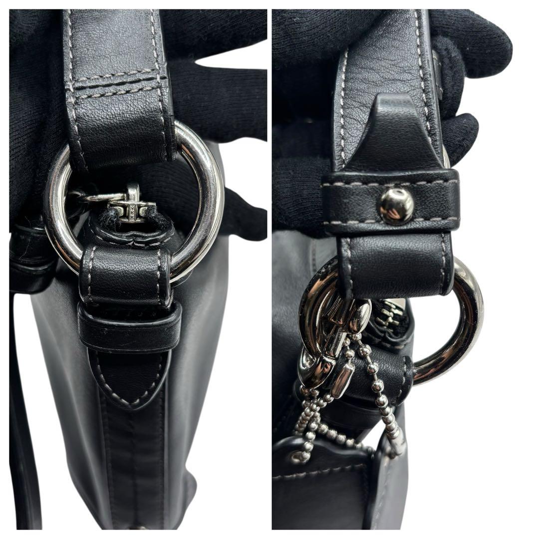 Coach ブラックレザーショルダーバッグ　y2k