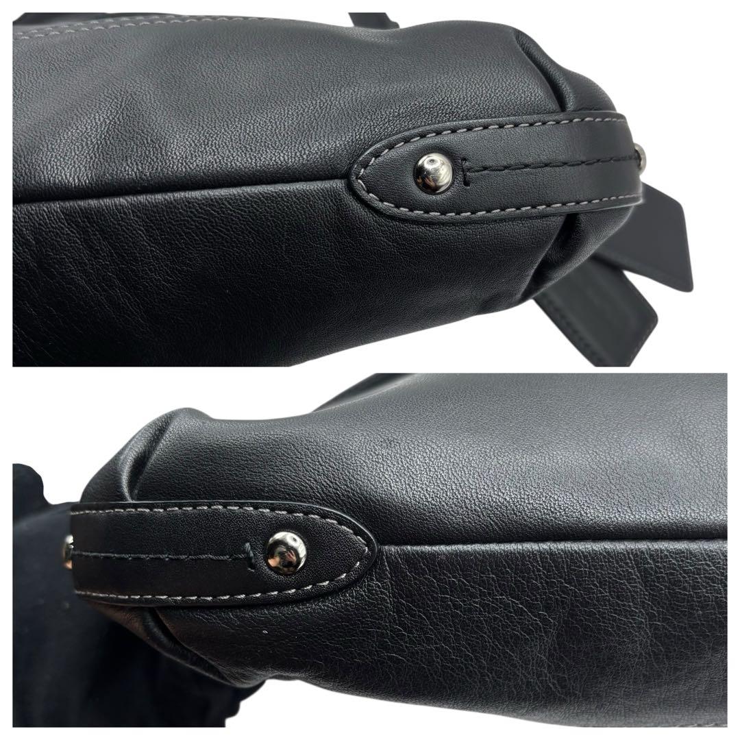 Coach ブラックレザーショルダーバッグ　y2k