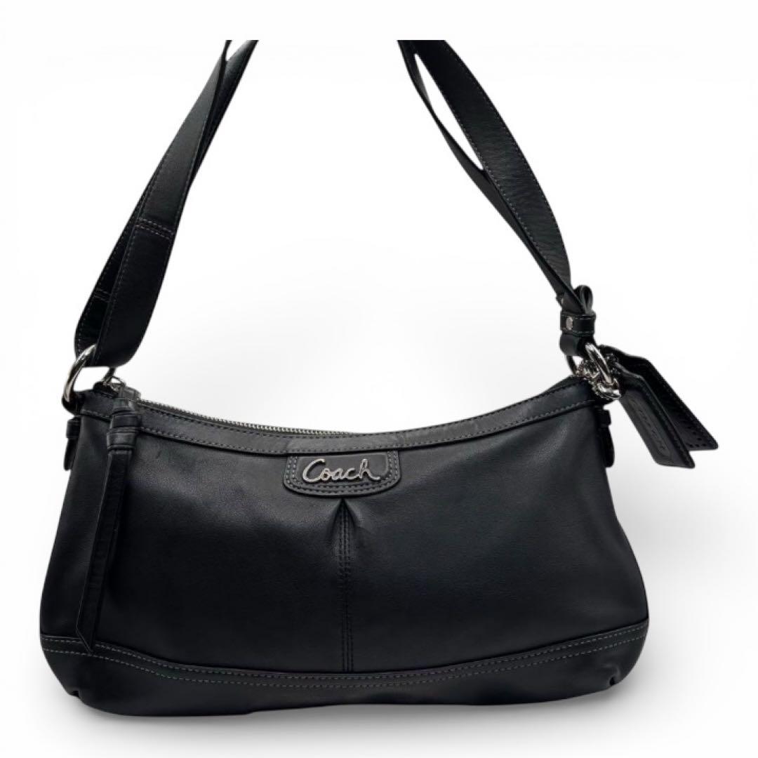 Coach ブラックレザーショルダーバッグ　y2k