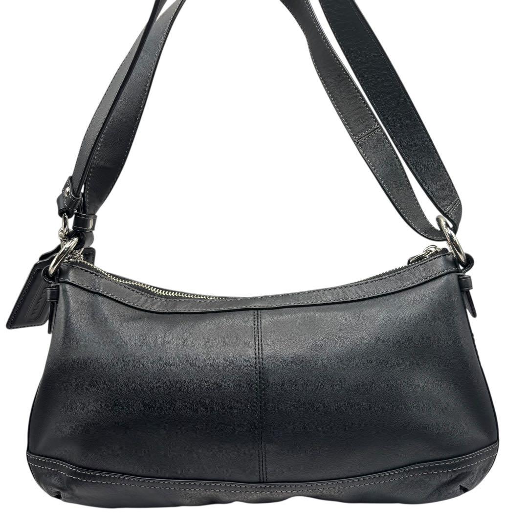 Coach ブラックレザーショルダーバッグ　y2k