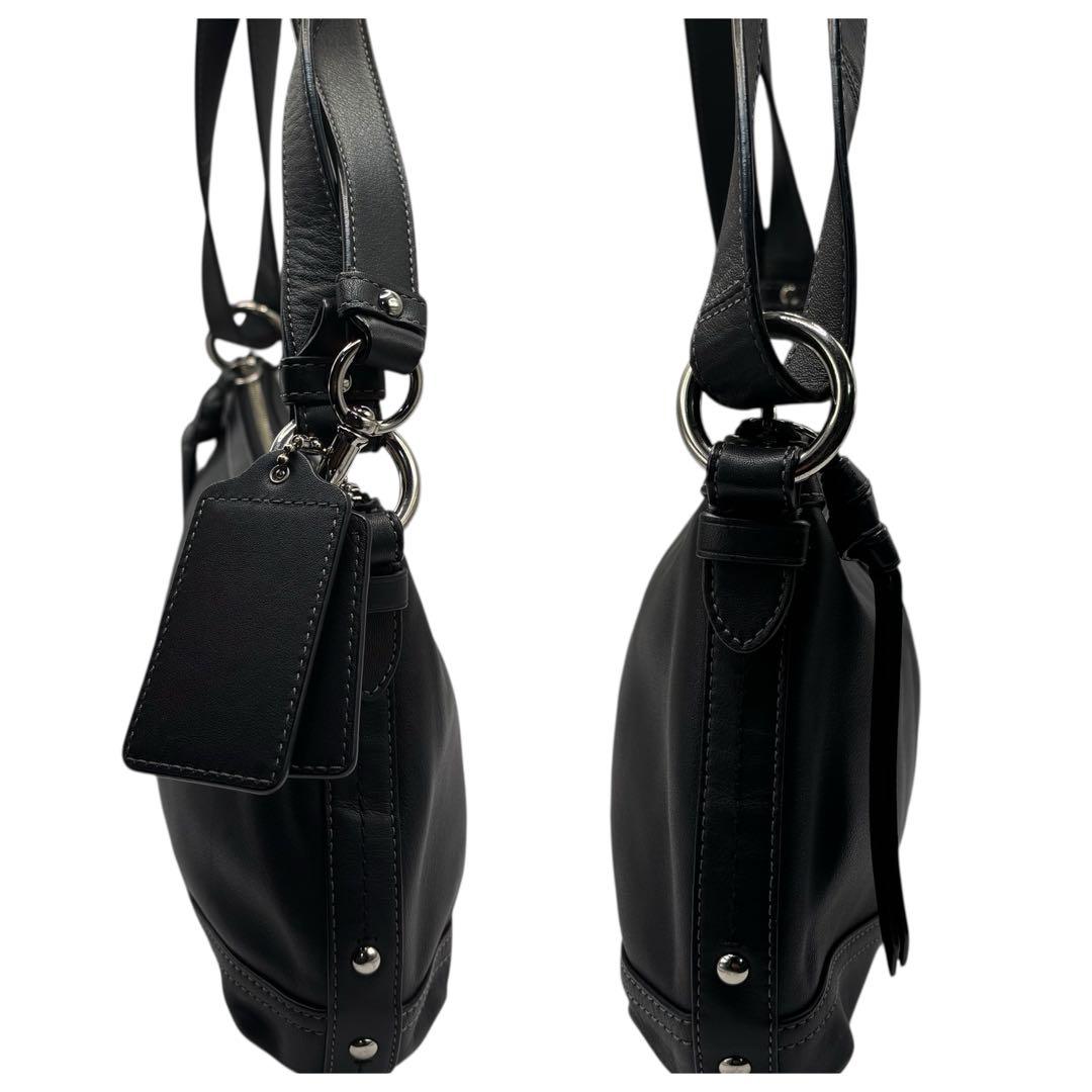 Coach ブラックレザーショルダーバッグ　y2k