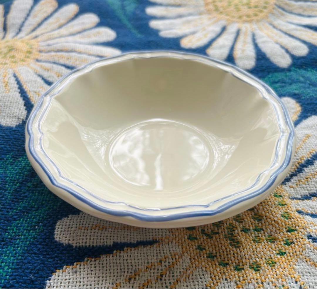 シリアルボウル 2個セット 【Gien】 中サイズ　深皿　フィレ・ブルー ペア