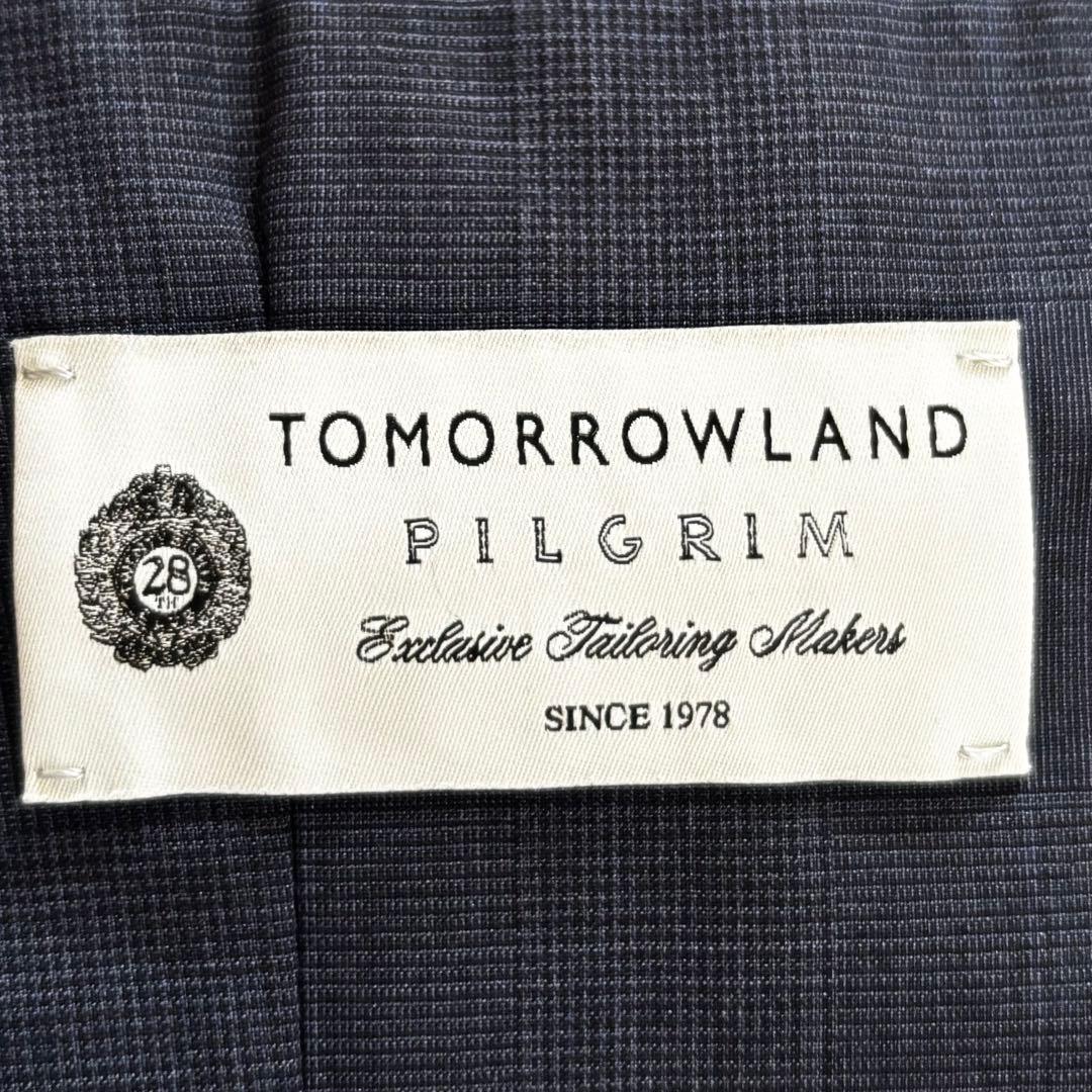 ✨ゼニア生地✨トゥモローランド　テーラードジャケット シルク混 チェック 46