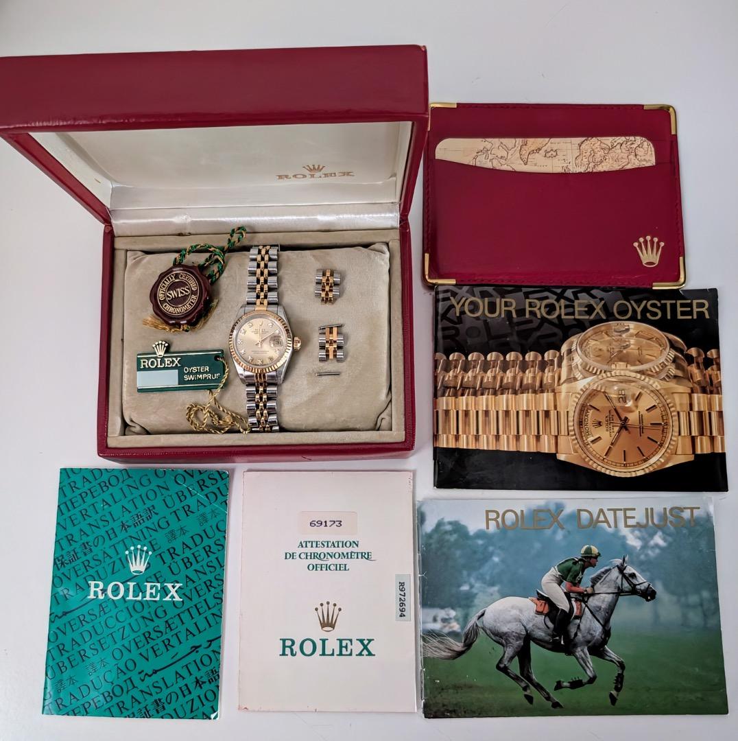 ROLEXロレックス デイトジャストコンビ 10Pダイヤ 中古 レディース