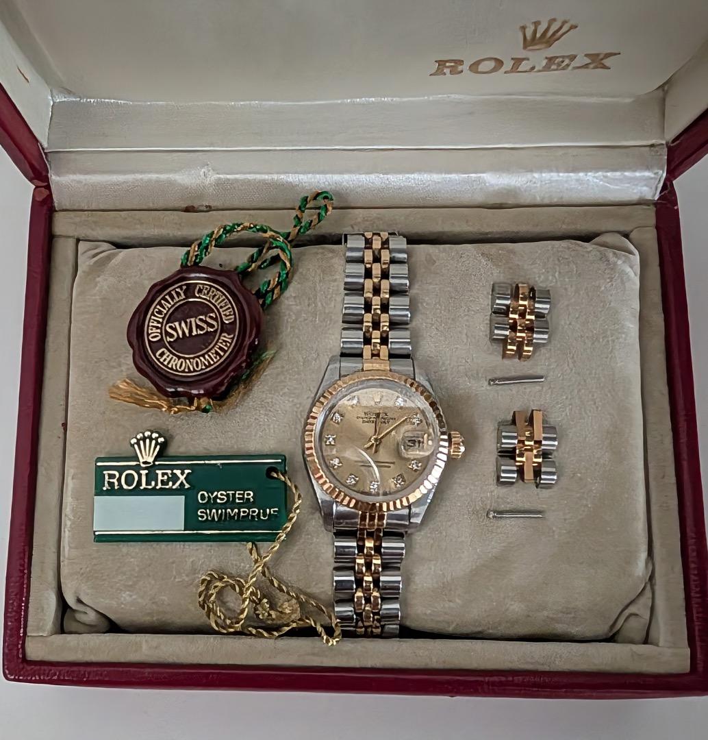 ROLEXロレックス デイトジャストコンビ 10Pダイヤ 中古 レディース