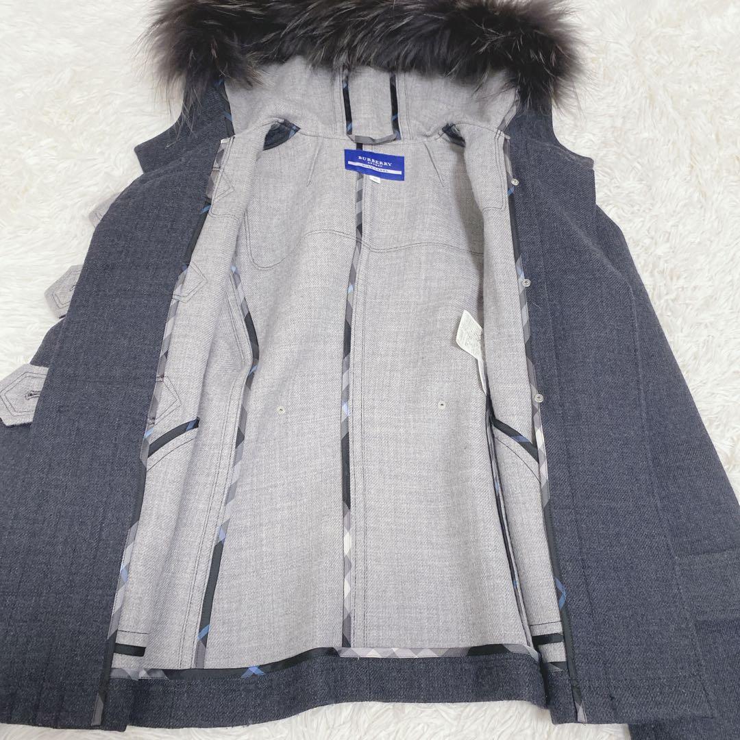 美品 バーバリーブルーレーベル ピーコート ナポレオン風ジャケット ラクーン