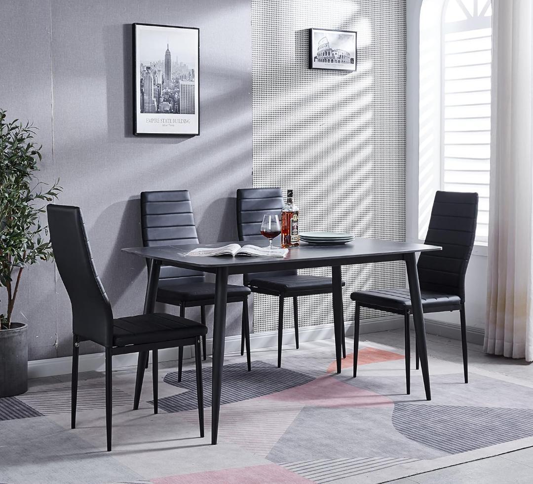 ダイニングチェア 4脚セット レザー 椅子 イス 食卓椅子 レトロ 北欧