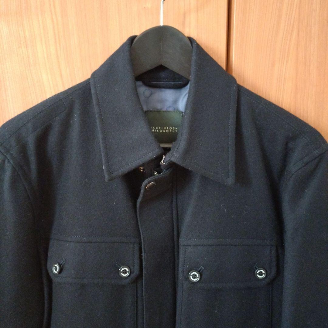 マッキントッシュフィルソフィー　ウールコート ネイビー4ポケット