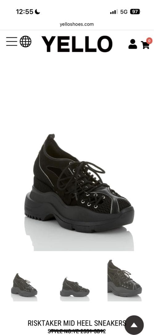 靴 yello Futura Mid Heel Sneakers