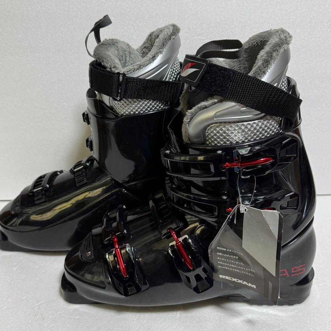 未使用REDXAMスキー ブーツ 28cm黒色初心者格安処分エントリー軽量モデル