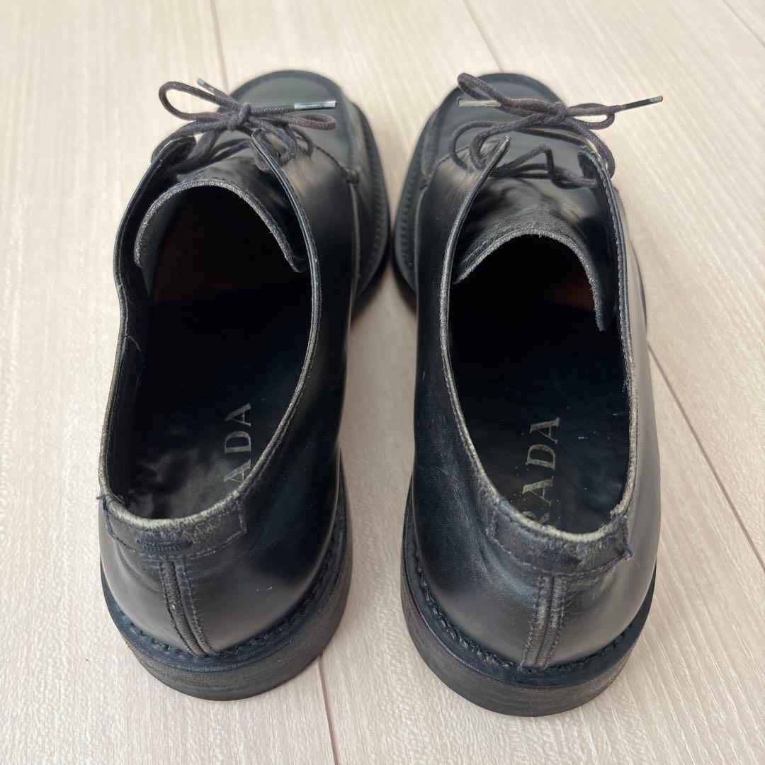 靴 prada archive square toe leather shoes