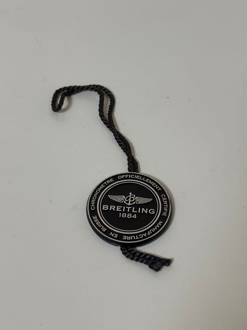 良品BREITLING レザーベルト 黒 ホワイトステッチ