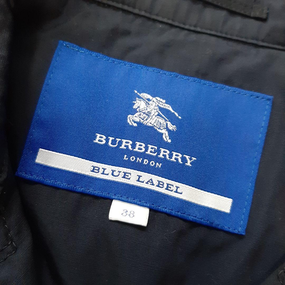 バーバリーブルーレーベル　ナイロンコート　ネイビー　38 八分袖 Aライン