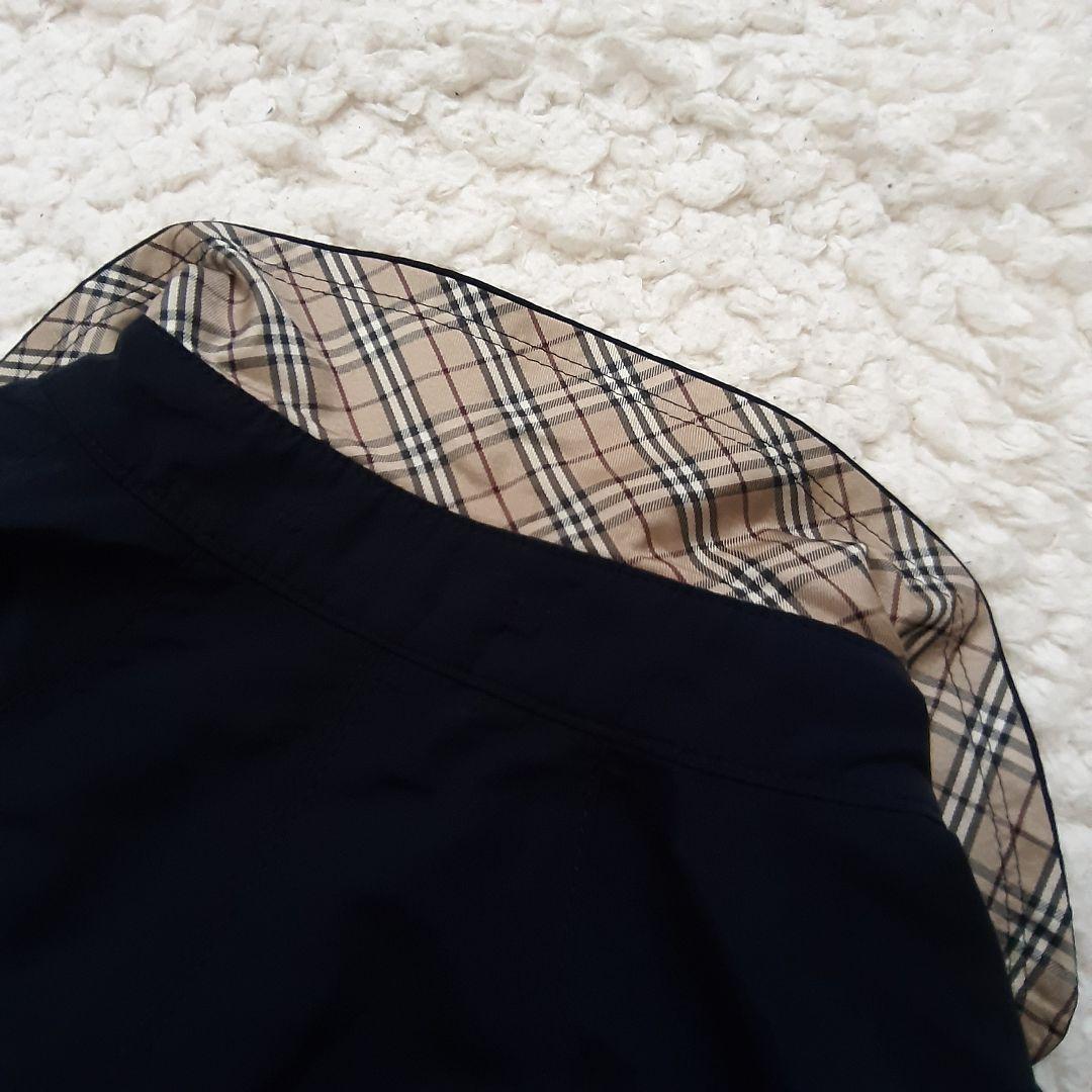 バーバリーブルーレーベル　ナイロンコート　ネイビー　38 八分袖 Aライン