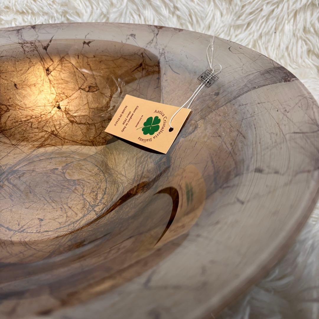 【未使用品】MURANO イタリア製　アート　ガラス 大皿　ボウル　39cm