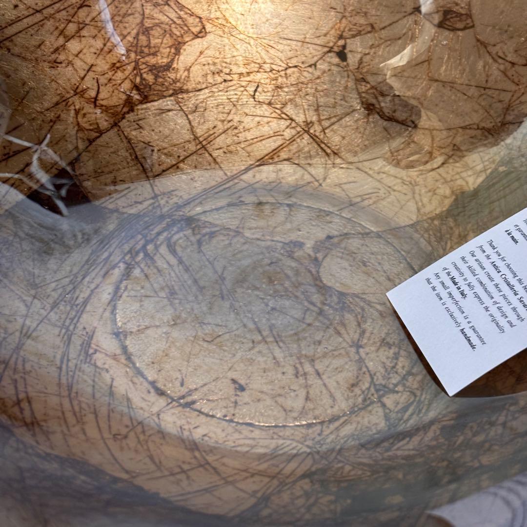 【未使用品】MURANO イタリア製　アート　ガラス 大皿　ボウル　39cm