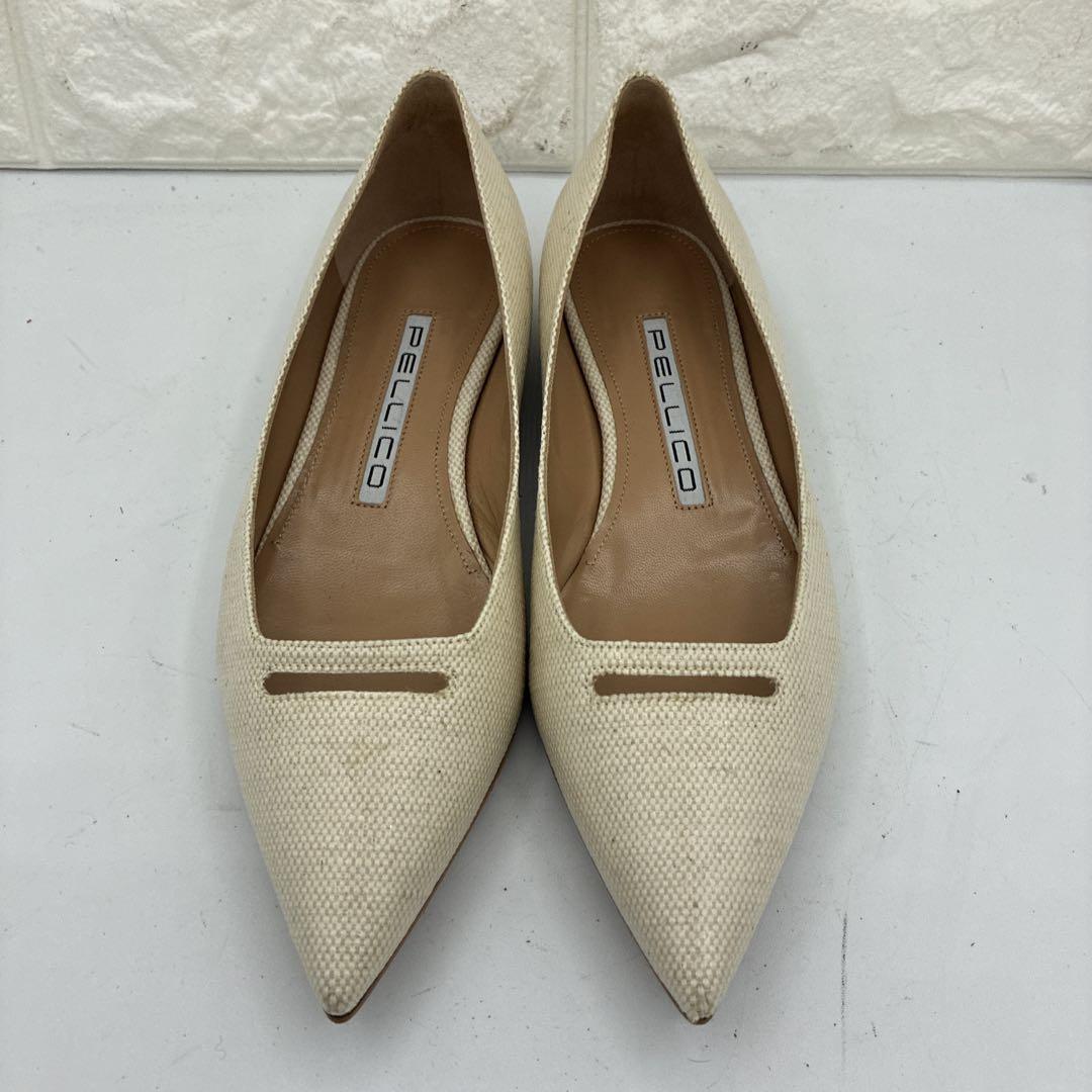 【美品】ペリーコ アネッリ フラットパンプス ポインテッドトゥ 36 ベージュ