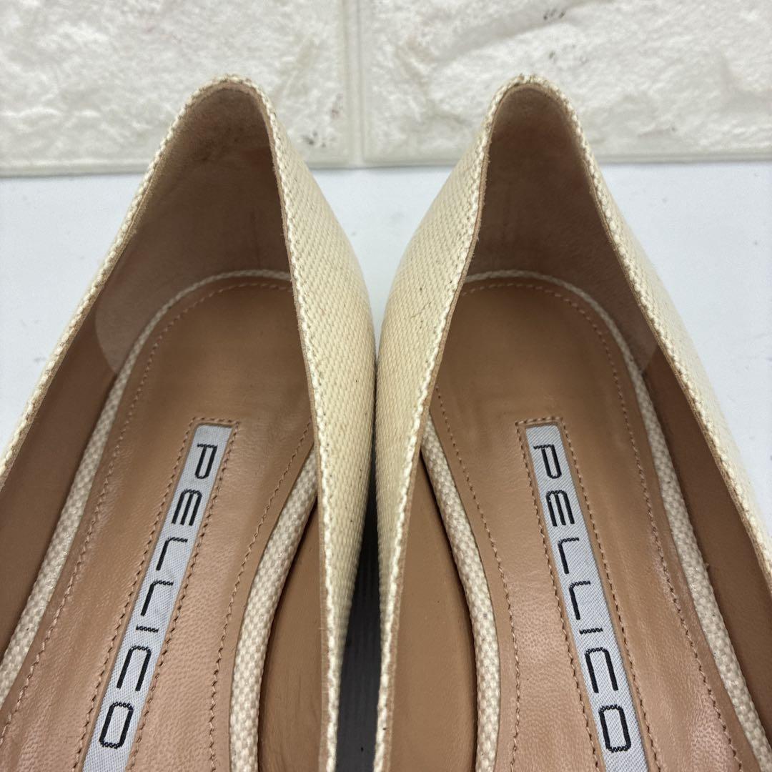 【美品】ペリーコ アネッリ フラットパンプス ポインテッドトゥ 36 ベージュ