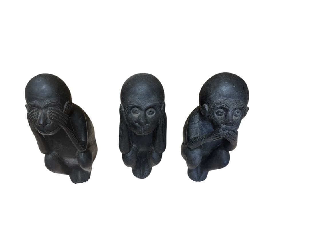 見猿聞か猿言わ猿　木製　置物　レトロ