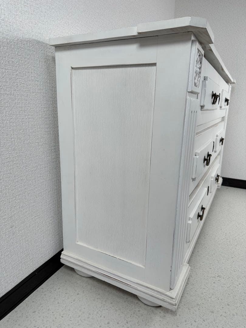 アンティーク フレンチ 3段 チェスト ビンテージ 姫系 ホワイト ※i1