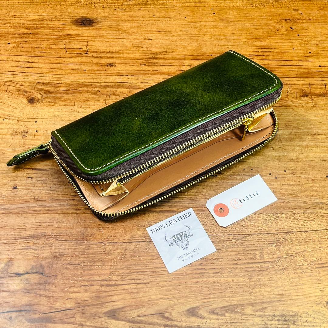 サドルレザー ラウンドファスナー メンズ財布 長財布 本革 ハンドメイド YKK