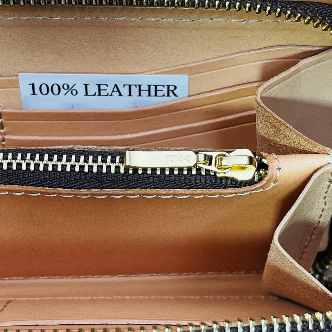 サドルレザー ラウンドファスナー メンズ財布 長財布 本革 ハンドメイド YKK