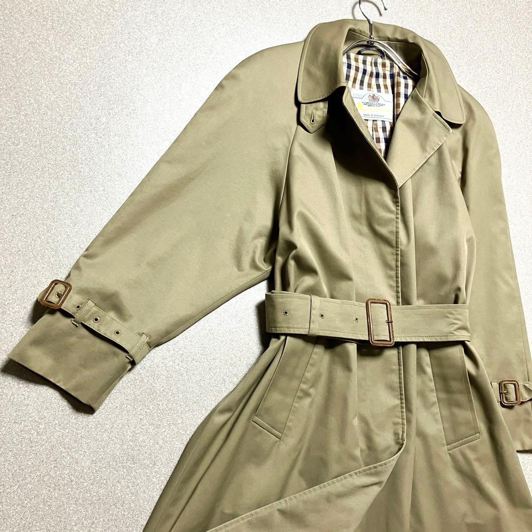 アクアスキュータム トレンチコート イギリス製 ギンガムチェック ヴィンテージ