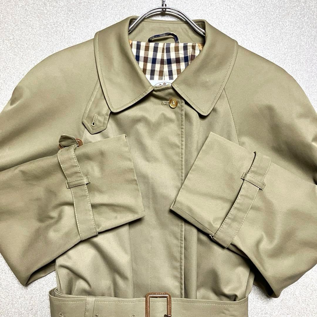 アクアスキュータム トレンチコート イギリス製 ギンガムチェック ヴィンテージ