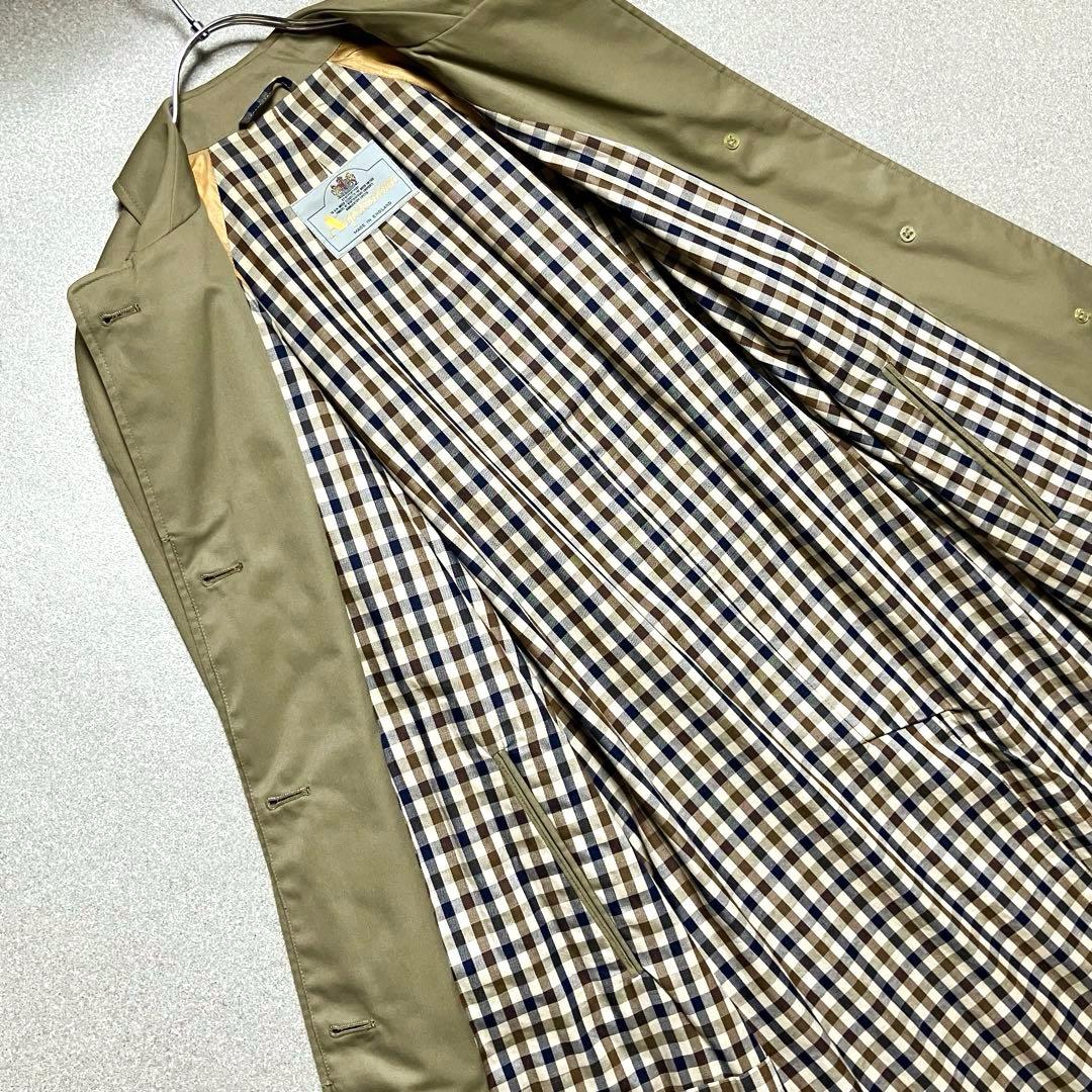 アクアスキュータム トレンチコート イギリス製 ギンガムチェック ヴィンテージ
