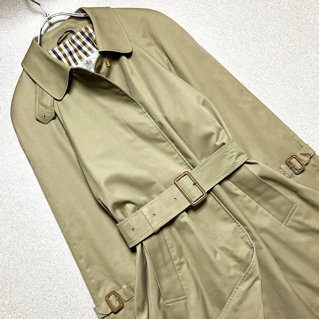 アクアスキュータム トレンチコート イギリス製 ギンガムチェック ヴィンテージ