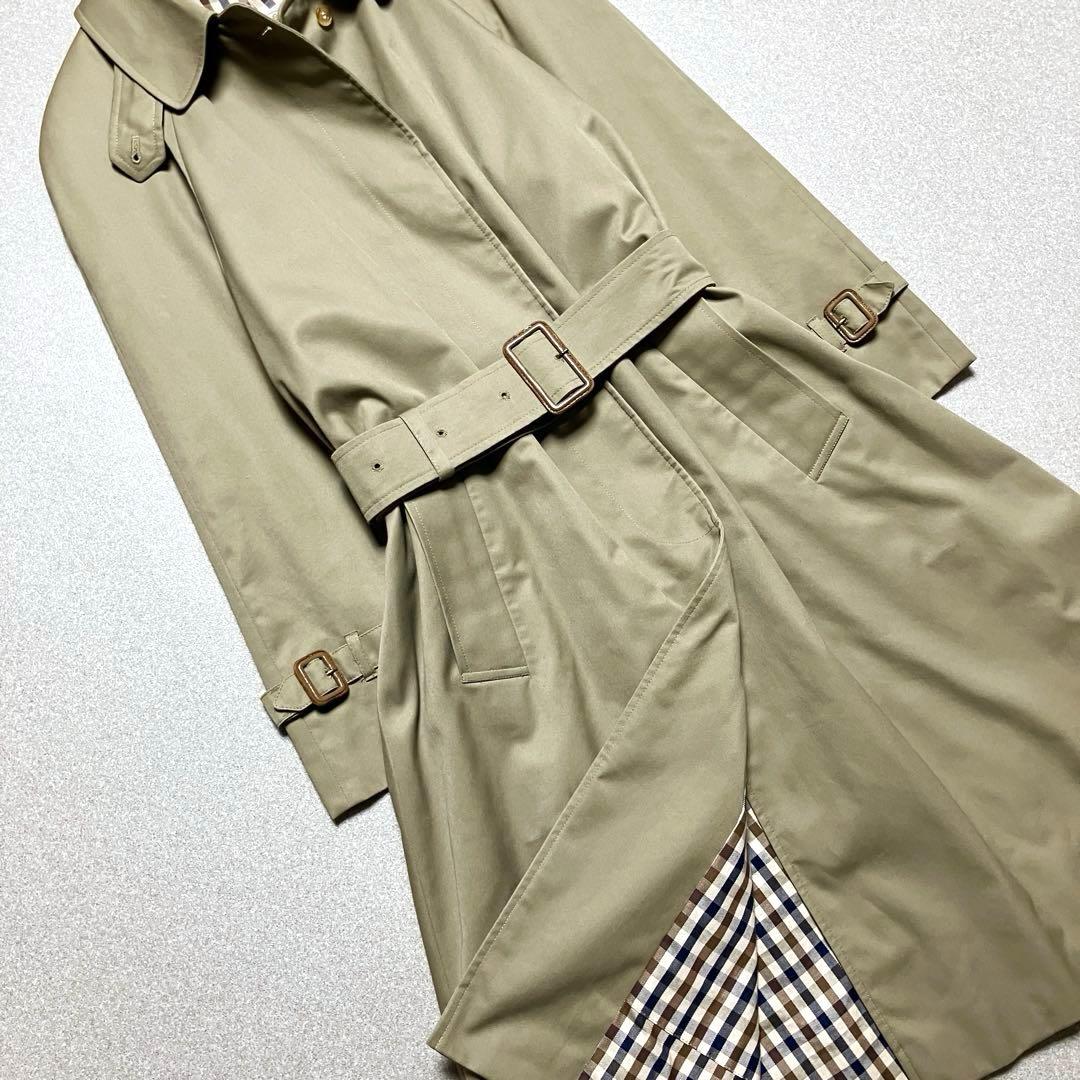 アクアスキュータム トレンチコート イギリス製 ギンガムチェック ヴィンテージ