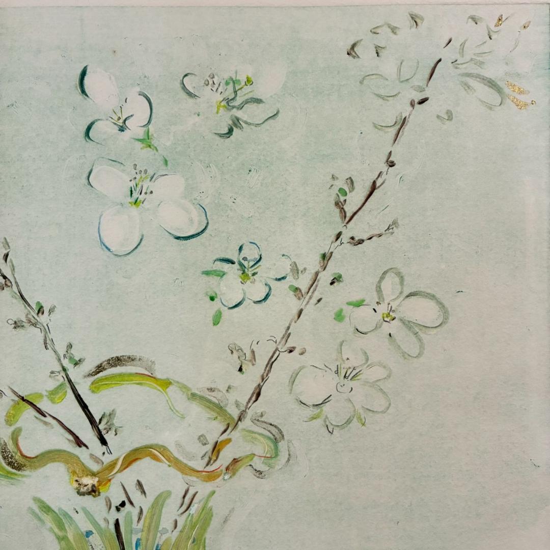 ジョアン・アイザック「Apple～」銅版画 1点物 直筆サイン入 お洒落な額装