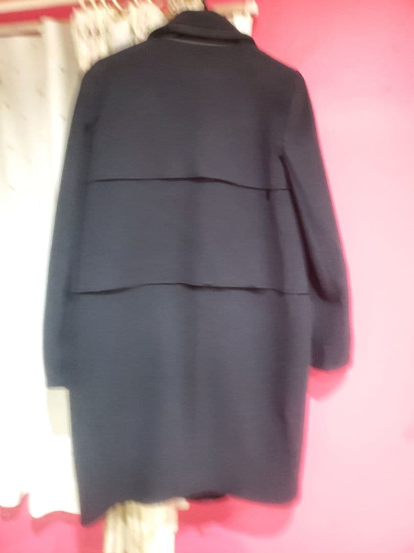 LANVIN en Bleu 黒 ダブルブレストコート 36