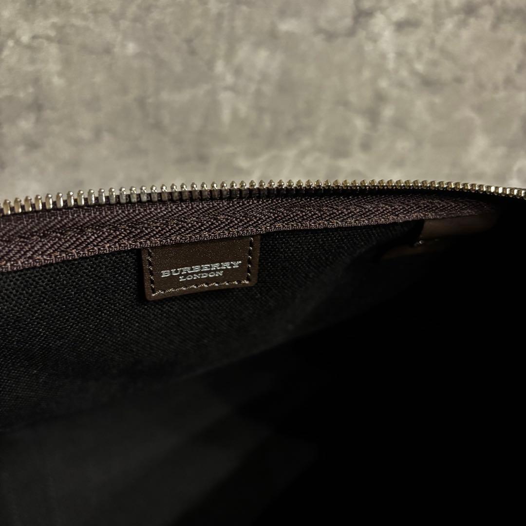 バーバリー ロンドン ボストンバッグ チェック柄 2way ブラウン